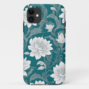 Wit oosters bloemontwerp Case-Mate iPhone case