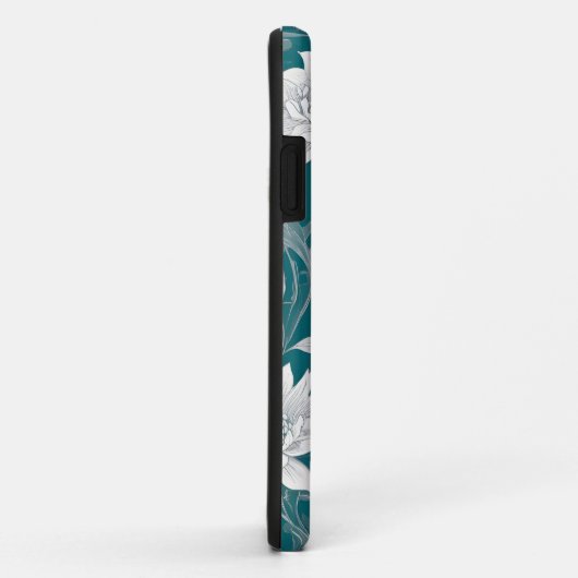 Wit oosters bloemontwerp Case-Mate iPhone case (Achterkant/rechts)
