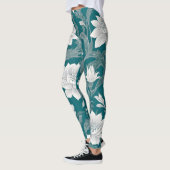 Wit oosters bloemontwerp leggings (Links)