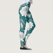 Wit oosters bloemontwerp leggings (Rechts)