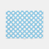 Wit op Baby Blauw Grote Grootte Polka Dots Fleece Deken (Voorkant (Horizontaal))