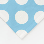 Wit op Baby Blauw Grote Grootte Polka Dots Fleece Deken (Hoek)