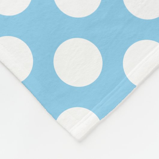 Wit op Baby Blauw Grote Grootte Polka Dots Fleece Deken (Hoek)