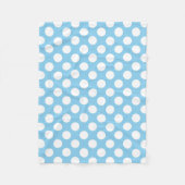 Wit op Baby Blauw Grote Grootte Polka Dots Fleece Deken (Voorkant)