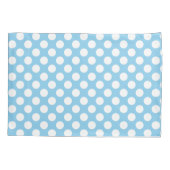 Wit op Baby Blauw Grote Grootte Polka Dots Kussensloop (Achterkant)