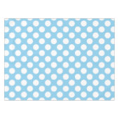 Wit op Baby Blauw Grote Grootte Polka Dots Tafelkleed (Voorkant (Horizontaal))
