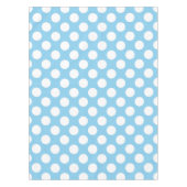 Wit op Baby Blauw Grote Grootte Polka Dots Tafelkleed (Voorkant)