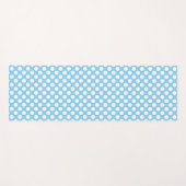 Wit op Baby Blauw Grote Grootte Polka Dots Yogamat (Voorkant (horizontaal))