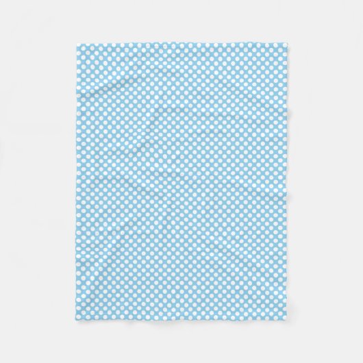 Wit op Baby Blauw Kleine Grootte Polka Dots Fleece Deken (Voorkant)