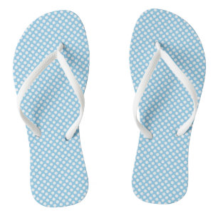 Wit op Baby Blauw Kleine Grootte Polka Dots Teenslippers