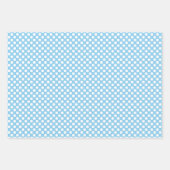 Wit op Baby Blauw Verschillende Maten Polka Dots Inpakpapier Vel (Voorkant 3)