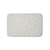 Wit op Beige | Lino Print Stars Patroon Badmat (Voorkant)