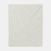 Wit op Beige | Lino Print Stars Patroon Fleece Deken (Voorkant)