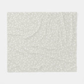 Wit op Beige | Lino Print Stars Patroon Fleece Deken (Voorkant (Horizontaal))
