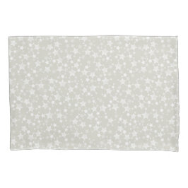 Wit op Beige | Lino Print Stars Patroon Kussensloop