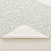 Wit op Beige | Lino Print Stars Patroon Sherpa Deken (3/4)