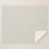 Wit op Beige | Lino Print Stars Patroon Sherpa Deken (Voorkant (horizontaal))
