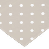 Wit Op Beige Stippen Patroon Korte Tafelloper (Hoek)
