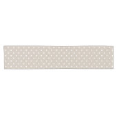 Wit Op Beige Stippen Patroon Korte Tafelloper (Horizontaal)