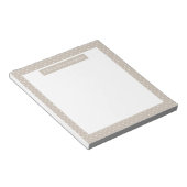 Wit Op Beige Stippenpatroon Aangepaste Tekst Notitieblok (Schuin)