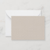 Wit Op Beige Stippenpatroon Aangepaste Tekst Notitiekaartje (Achterkant)