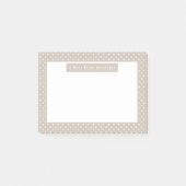Wit Op Beige Stippenpatroon Aangepaste Tekst Post-it® Notes (Voorkant)