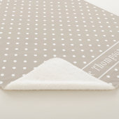 Wit Op Beige Stippenpatroon Met Aangepaste Naam Sherpa Deken (3/4)