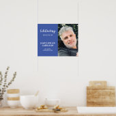 Wit Op Blau Levensviering Herdenkingsfoto P Poster (Keuken)