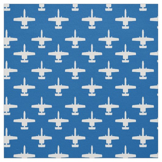 Wit op Blauw A-10 Warthog Aanval Jet Pattern Stof (Swatch)