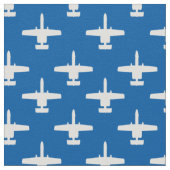 Wit op Blauw A-10 Warthog Aanval Jet Pattern Stof (Close Up)