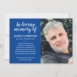 Wit op blauw in liefdevolle herinnering Fotoaankon Kaart