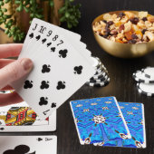 wit op blauw matrixraster pokerkaarten (Insitu)