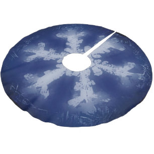 Wit op blauw-zwarte sneeuwvlok kerstboom rok