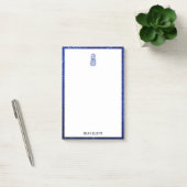 Wit op Blauwe Faux Glitter Ananas & Rand Post-it® Notes (Kantoor)
