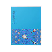 wit op blauwe geometrisch notitieblok (Linkerzijde)
