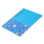 wit op blauwe geometrisch notitieblok (Schuin)