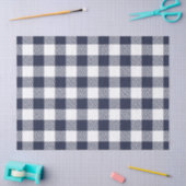 Wit op blauwe gingham plaid wrapping tissuepapier (Craft)