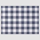 Wit op blauwe gingham plaid wrapping tissuepapier (Voorkant)