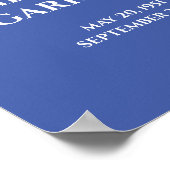 Wit Op Blauwe Viering van het Leven Herdenkingsfot Poster (Hoek)