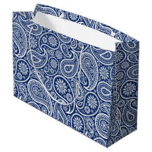 Wit op blauwe vintage paisley motief