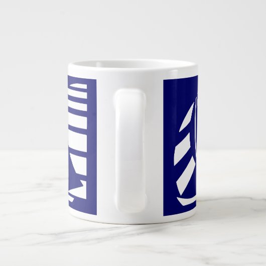Wit op Blue Racing Boats Jumbo Coffee Mok (Achterkant)