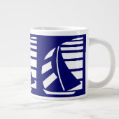 Wit op Blue Racing Boats Jumbo Coffee Mok (Rechts)