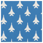 Wit op Blue Strike Eagle Fighter Jet Pattern Stof (Close Up)