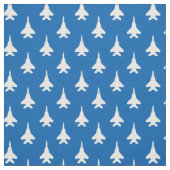 Wit op Blue Strike Eagle Fighter Jet Pattern Stof (Swatch)