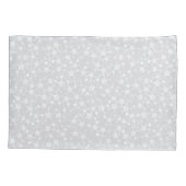 Wit op Bord Grijs | Lino Print Stars Patroon Kussensloop (Achterkant-Links)