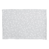 Wit op Bord Grijs | Lino Print Stars Patroon Kussensloop (Voorkant-Links)