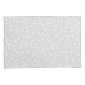 Wit op Bord Grijs | Lino Print Stars Patroon Kussensloop (Voorkant-Rechts)