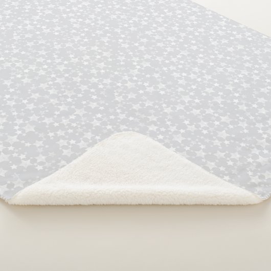 Wit op Bord Grijs | Lino Print Stars Patroon Sherpa Deken (3/4)