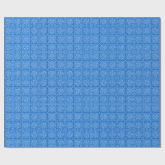 Wit op Clear Blue Crochet Chart Wrapping Paper Cadeaupapier (Vlak)