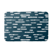 Wit op Donkerblauw Groen Roundlines Patroon Badmat (Voorkant)